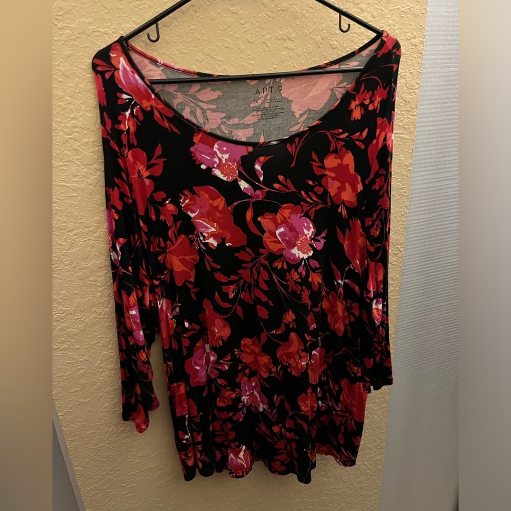 Pristine Condition! Black & Red Long Sleeve Top